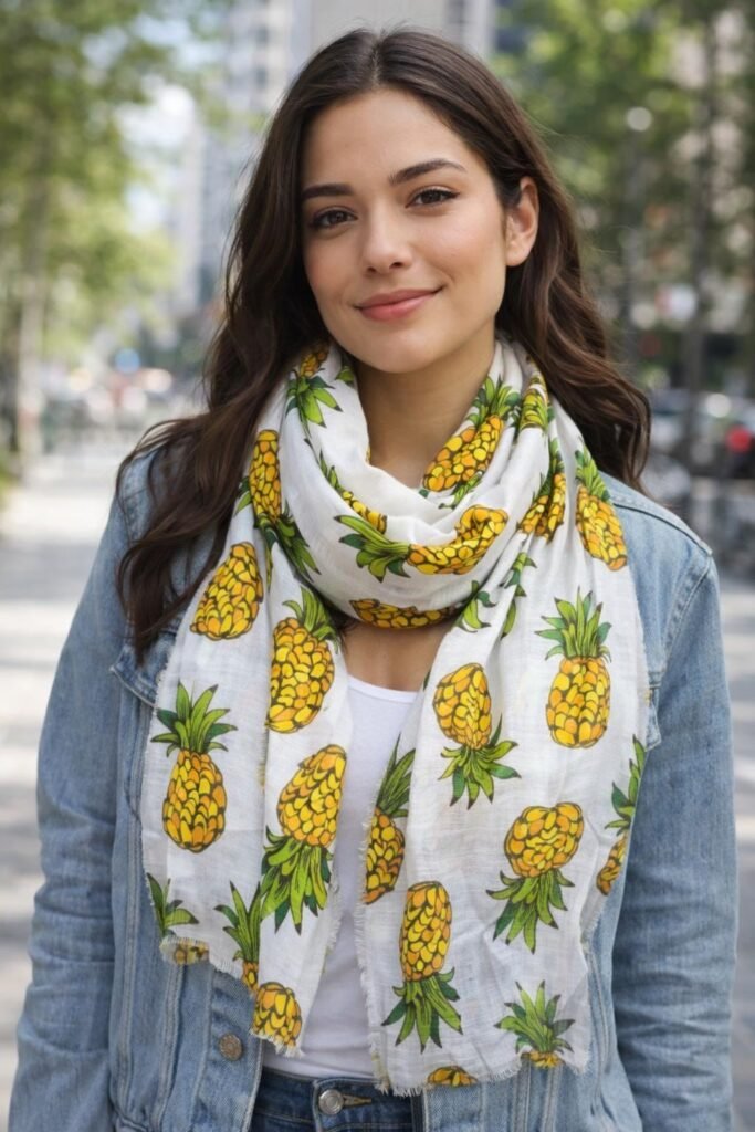 Pineapple Print Lightweight Scarves