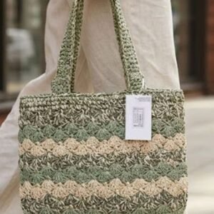 Crochet Striped Knitted Shoulder Bag