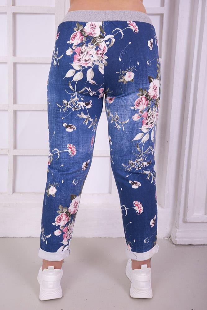 Cotton Floral Print Pocket Drawstring Trouser view 4