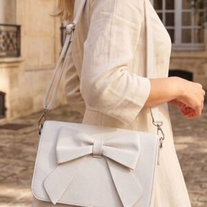 Bow Detail Front Closure Crossbody Bag