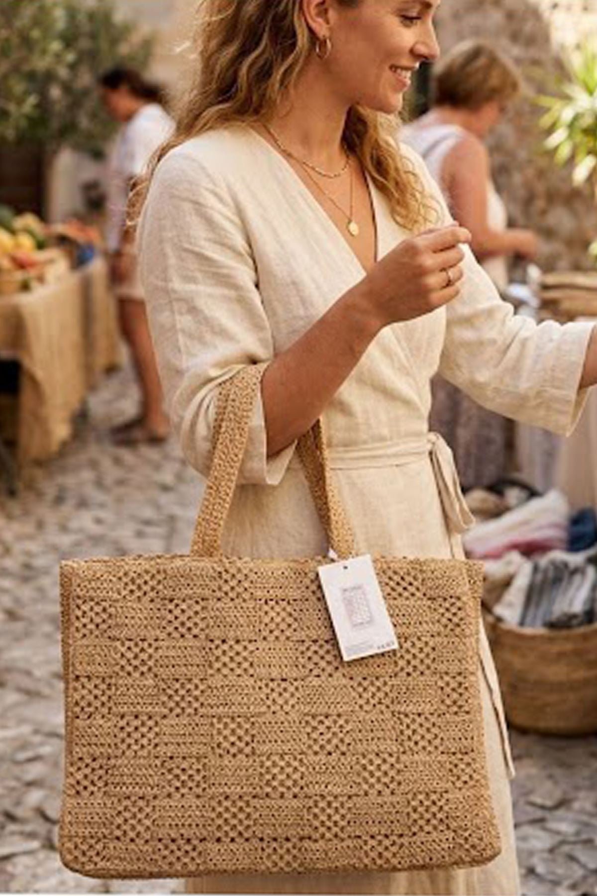 Crochet Two Handle Shoulder Bag