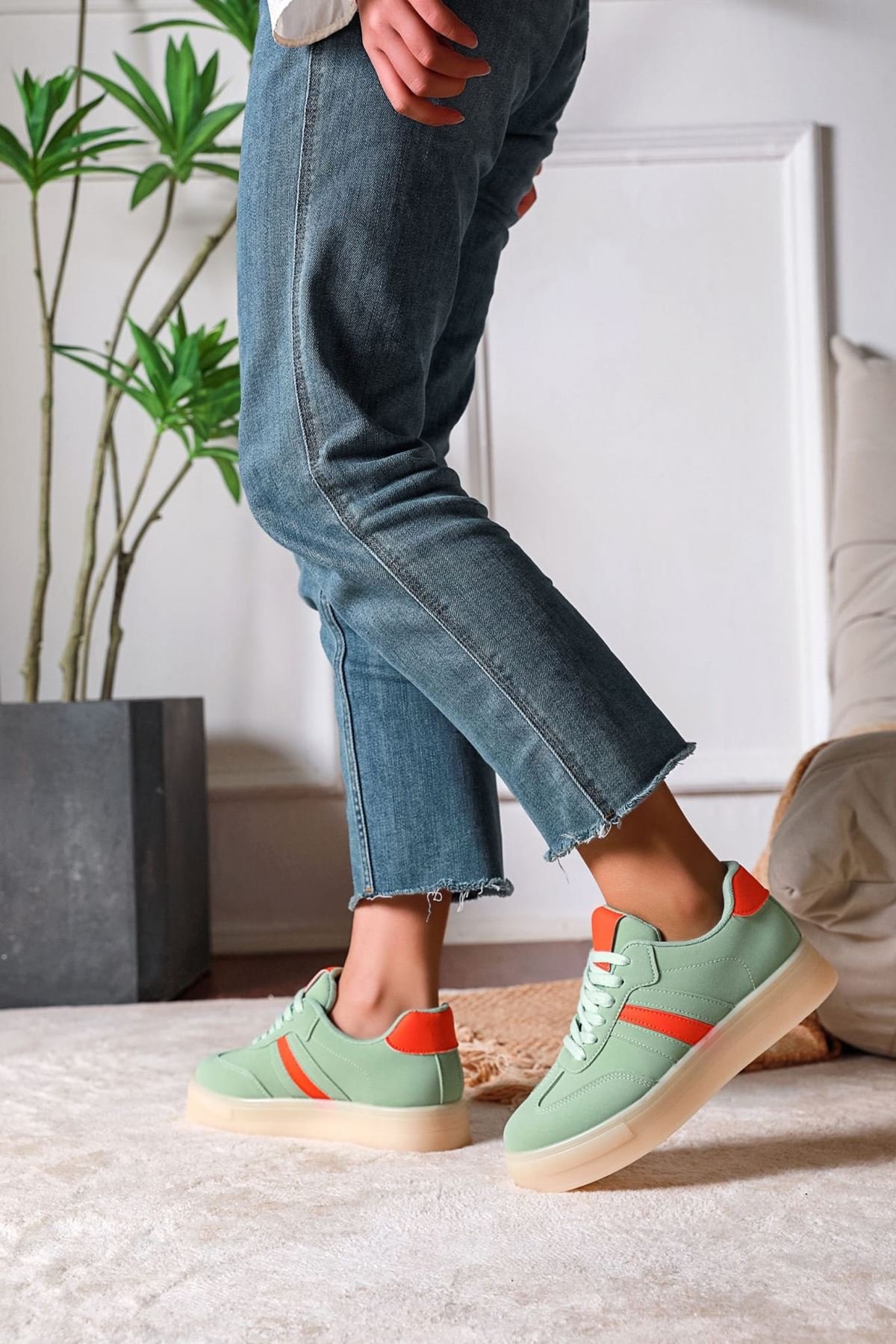 Chunky Sole Lace Up Platform Trainer view 2