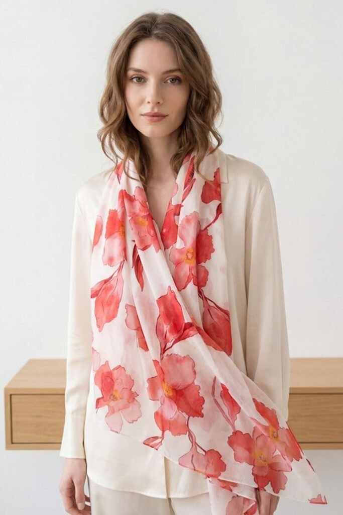 Floral Print Cotton Scarves