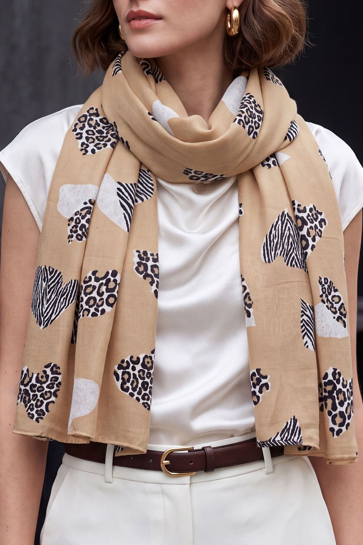 Heart Print Scarves view 3