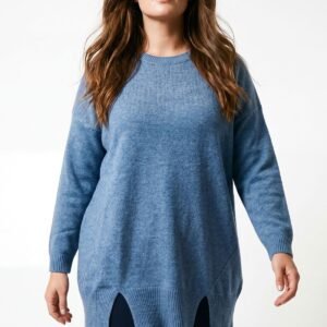 Plain Knit Split Hem Top