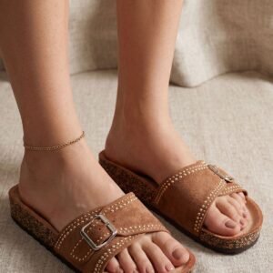 Buckle Detail Stud comfort Slider