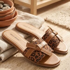 Cross Strap Patterned Flat Slider