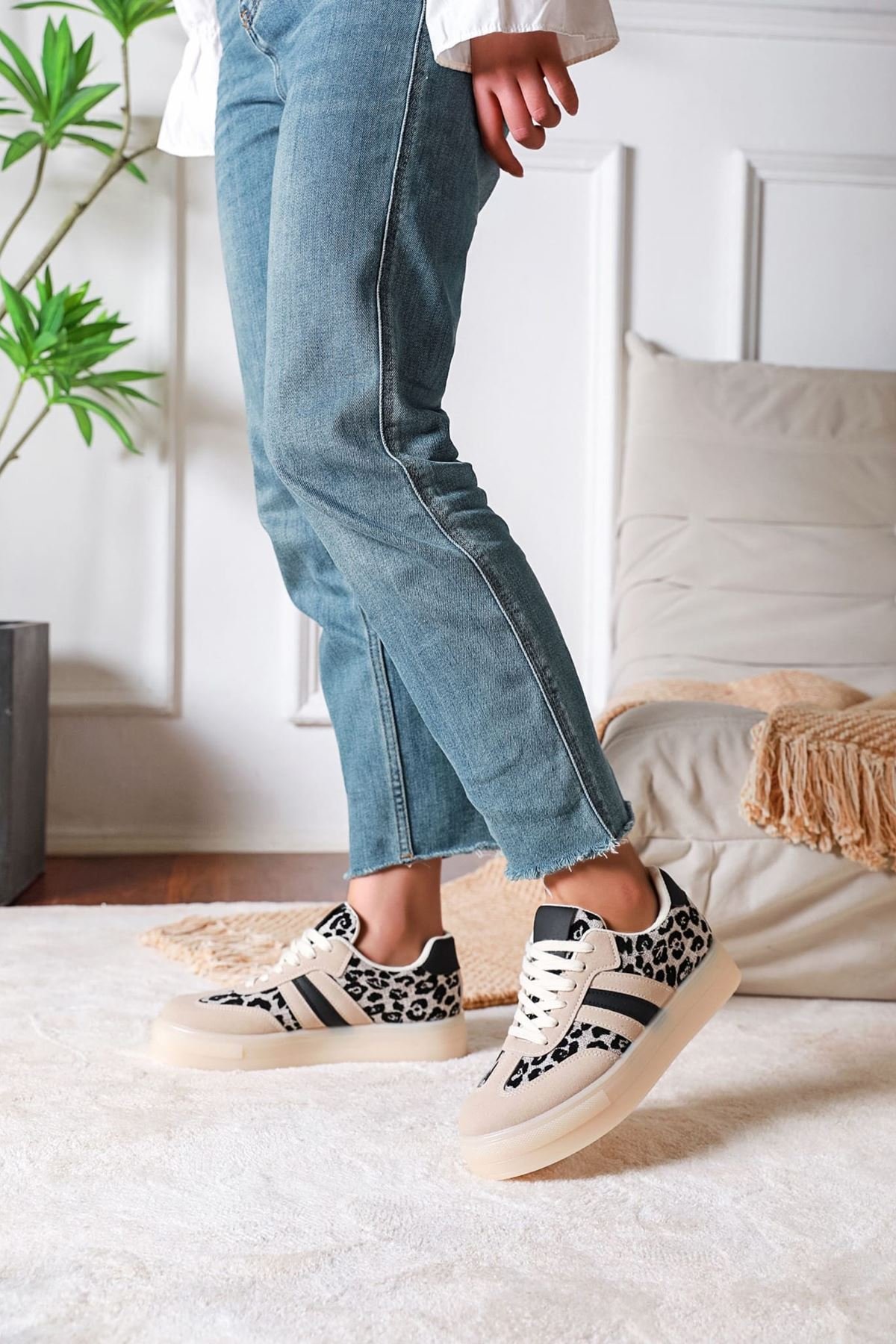 Chunky Sole Lace Up Platform Trainer view 3