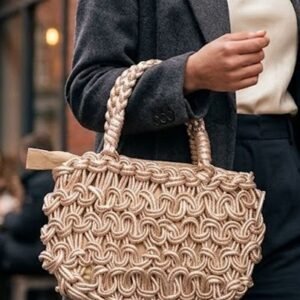 Braided Rope Two Handle Shoulder Bag
