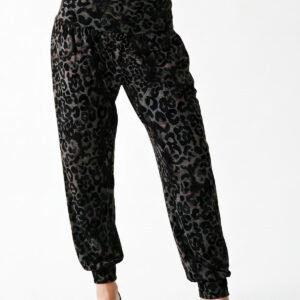womens Leopard Print Full Length Ali Baba Harem Trousers
