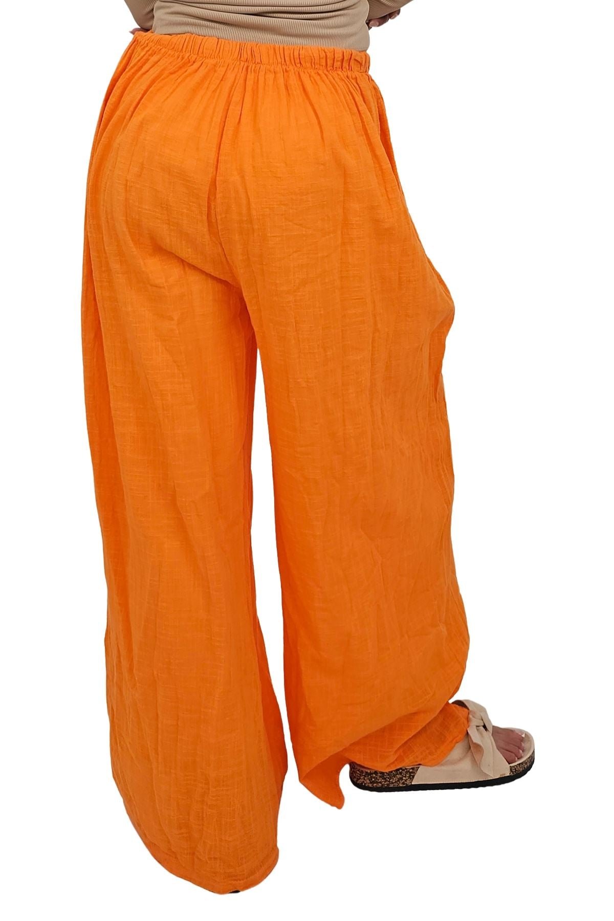 Plain Side Pockets Wide Leg Cotton Palazzo view 3