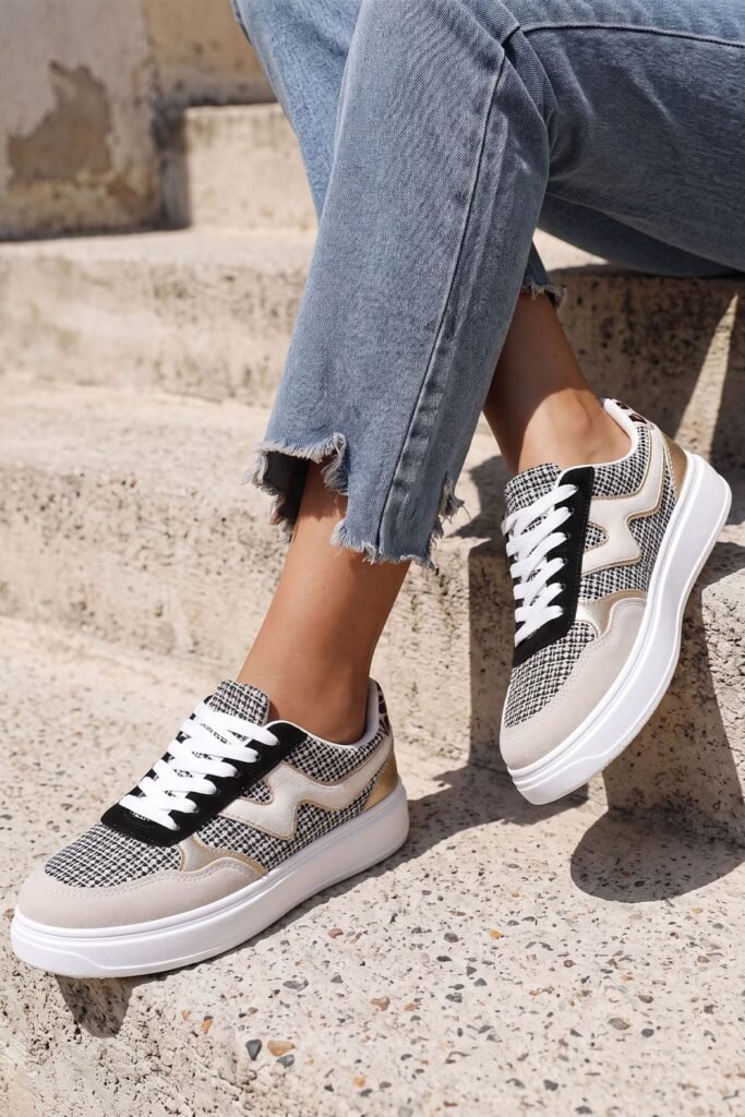 Chunky Sole Lace Up Platform Trainer