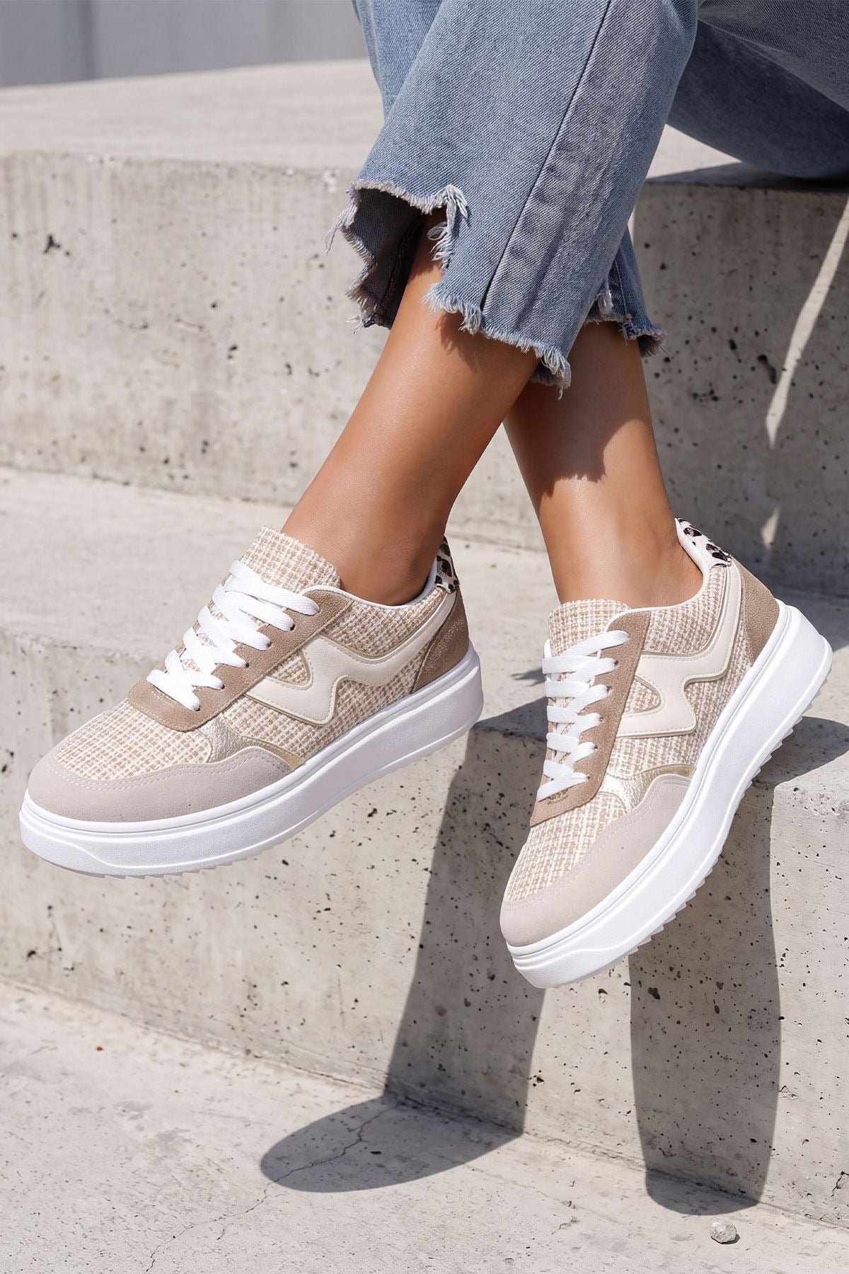 Chunky Sole Lace Up Platform Trainer view 2