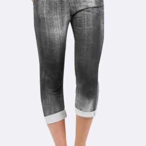 Italian Tie Dye Print Foldover Hem Drawstring Trouser