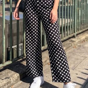 Polka Dot Print Wide Leg Palazzo