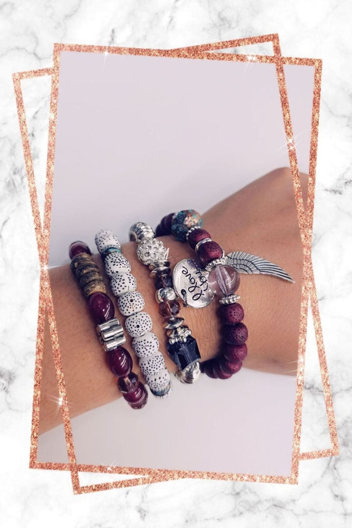 Love Wings Multi Beaded Bracelet view 3