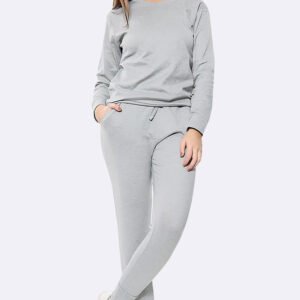 Plain Crop Top Loungwear Tracksuit