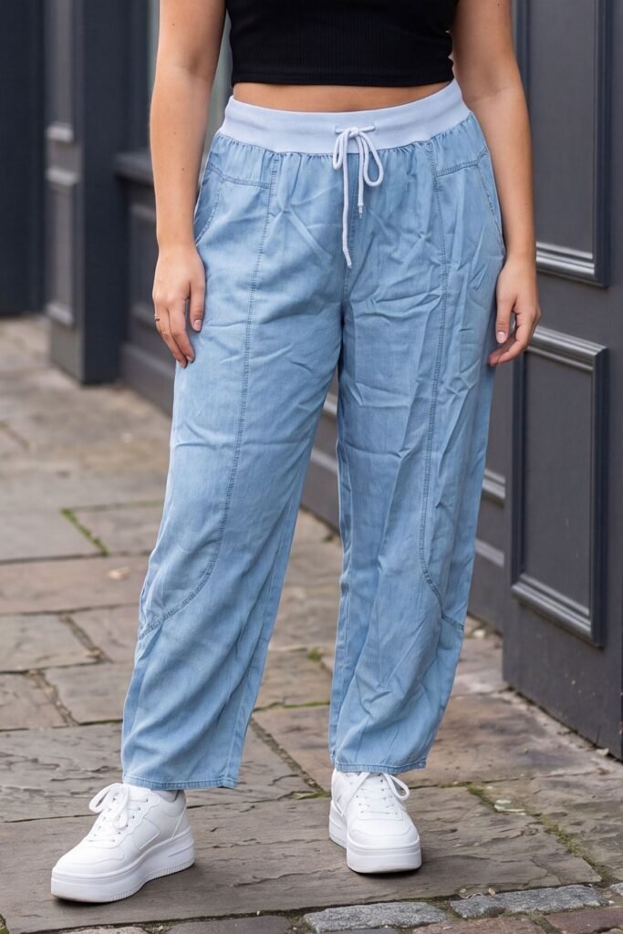 Plain Panel Seam Detailing Pockets Trousers