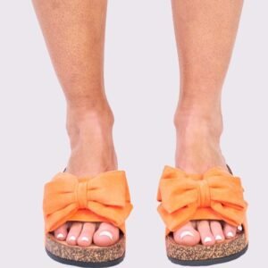 Suede Bow Strap Slider