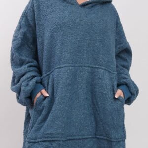 Plain Soft Feel Fur Pocket Blanket Hoodie