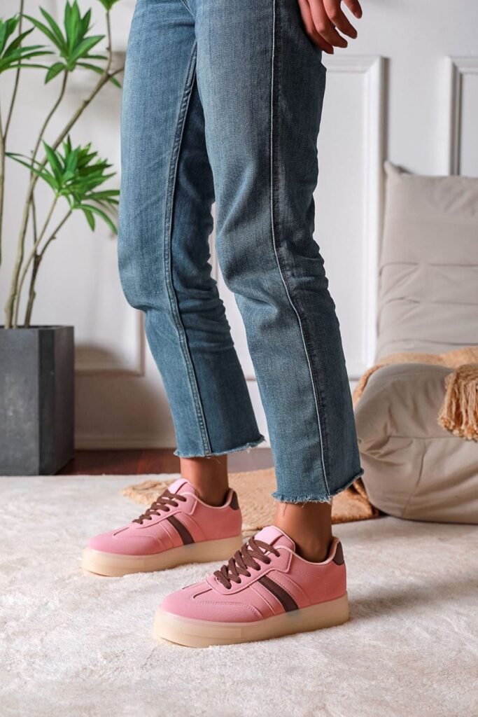 Chunky Sole Lace Up Platform Trainer