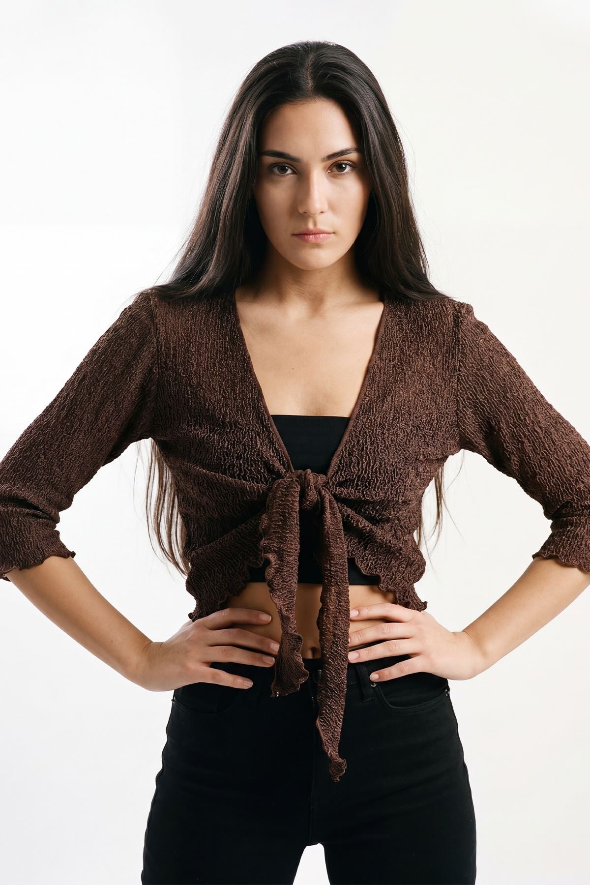 Viscose Light Weight Cropped Shrug view 3