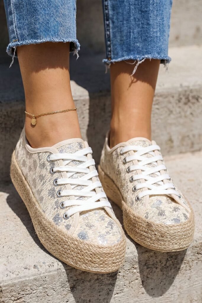 Leopard Espadrilles Thread Fastening Sneakers