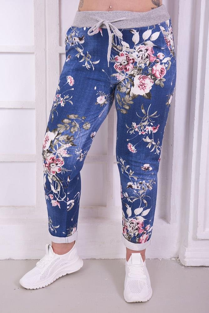 Cotton Floral Print Pocket Drawstring Trouser view 2