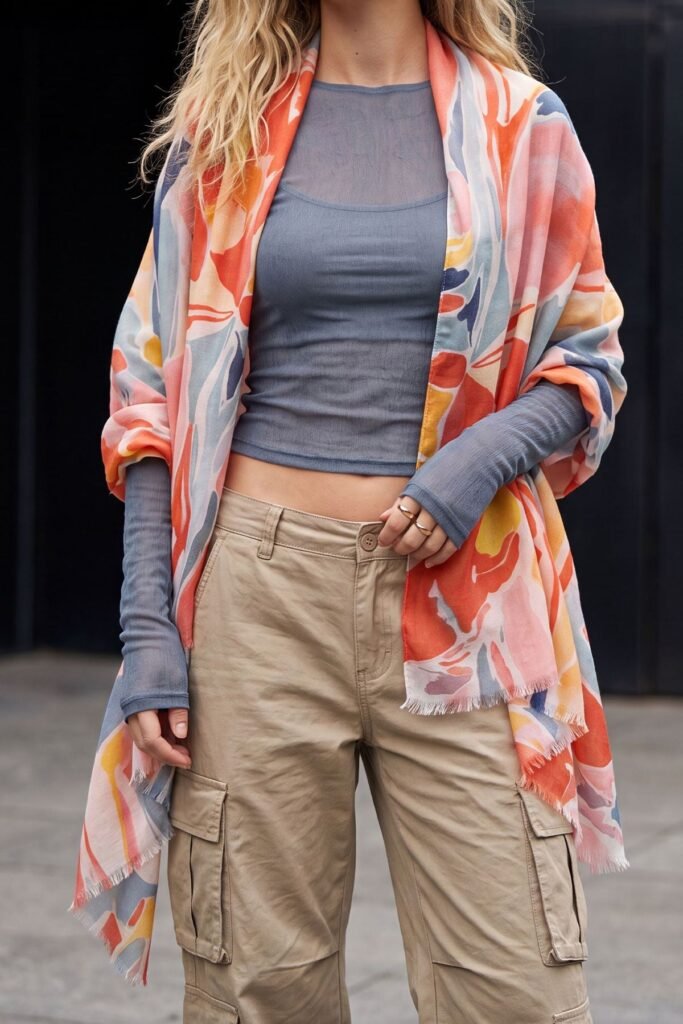 Abstract Watercolour Print Scarves