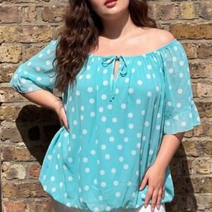 Polka Dot Print Swing Tunic Top