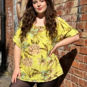 Tropical Floral Print Tunic Cotton Top