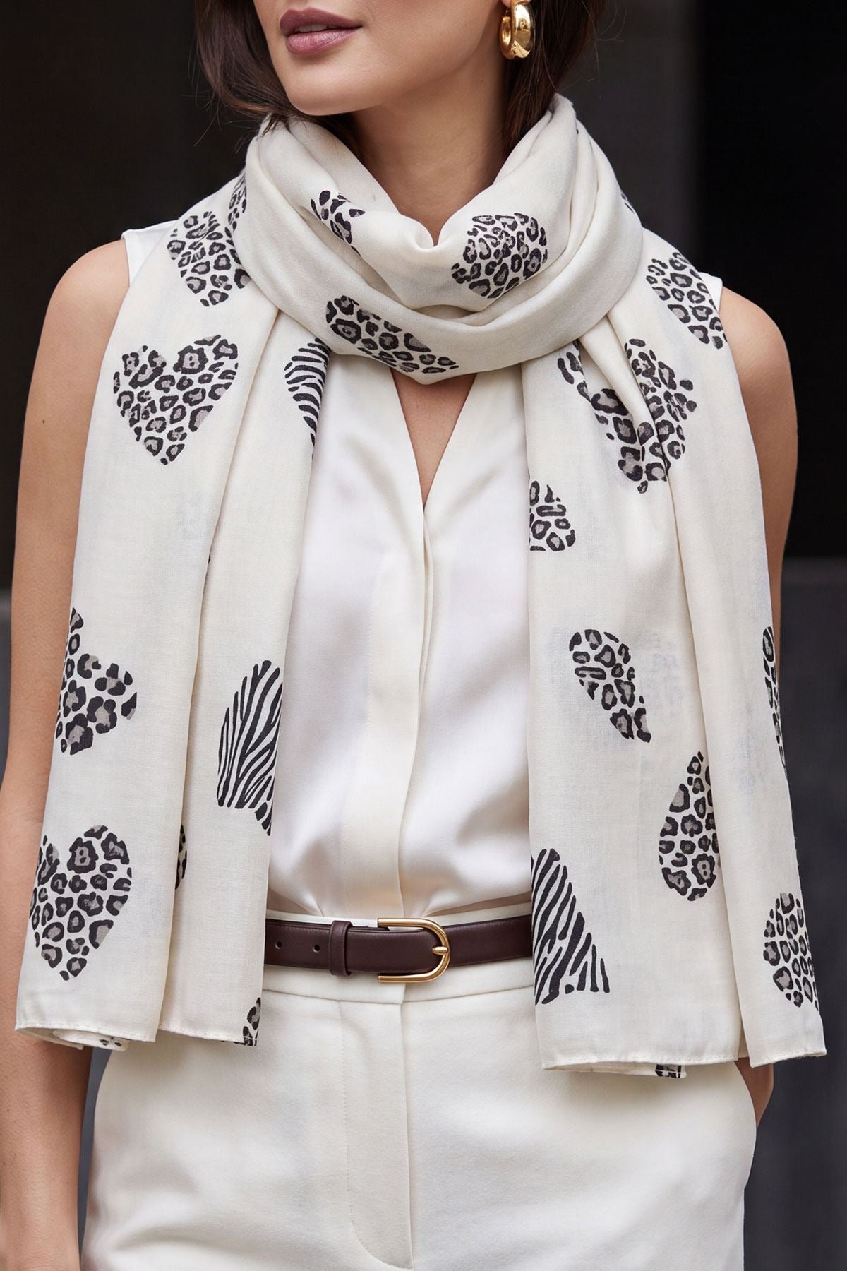 Heart Print Scarves view 2