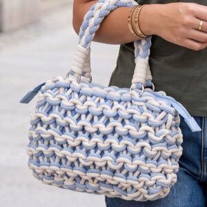 Chunky Knit Two Handle Shoulder Bag