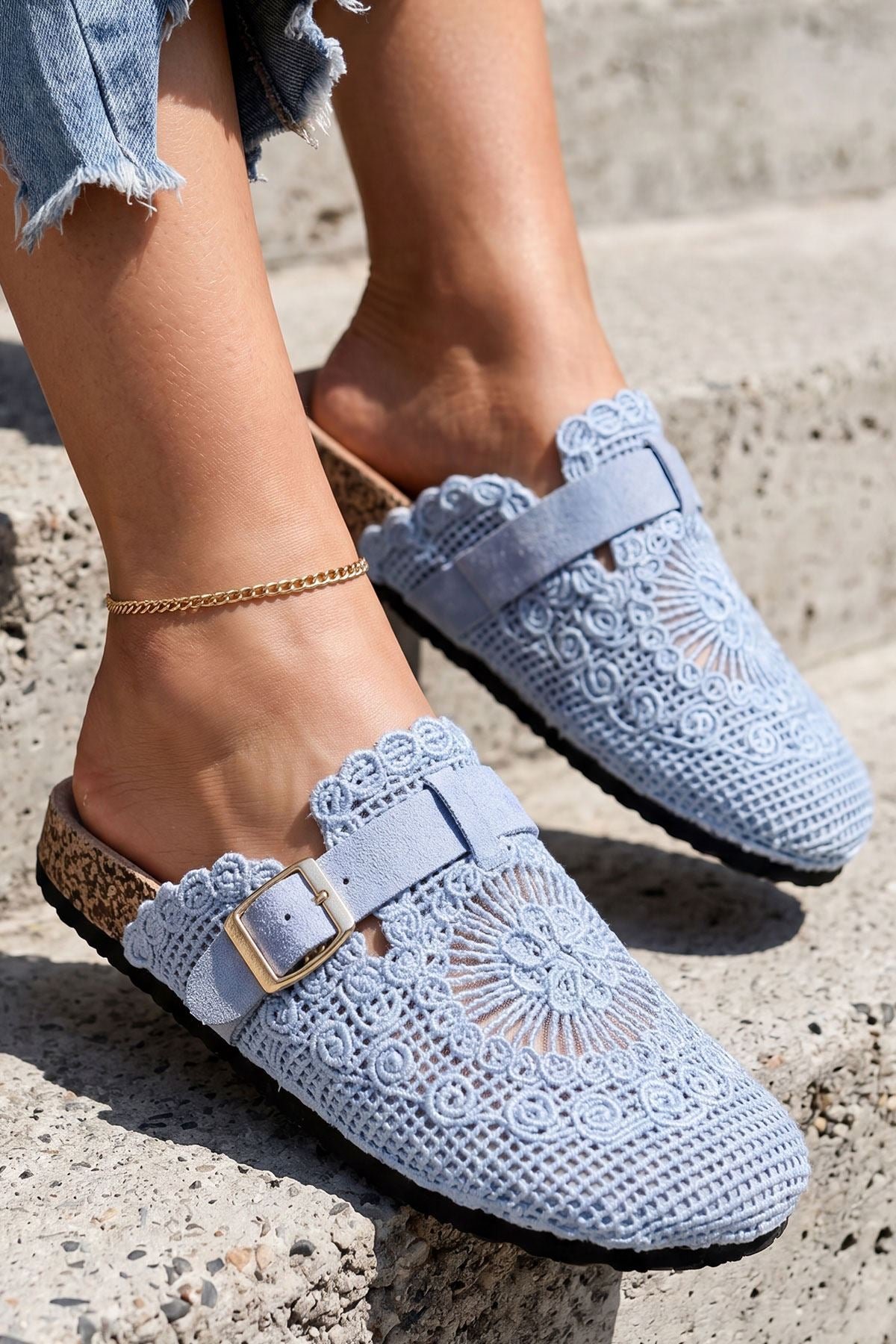 Crochet Buckle Strap Flat Shoes view 3