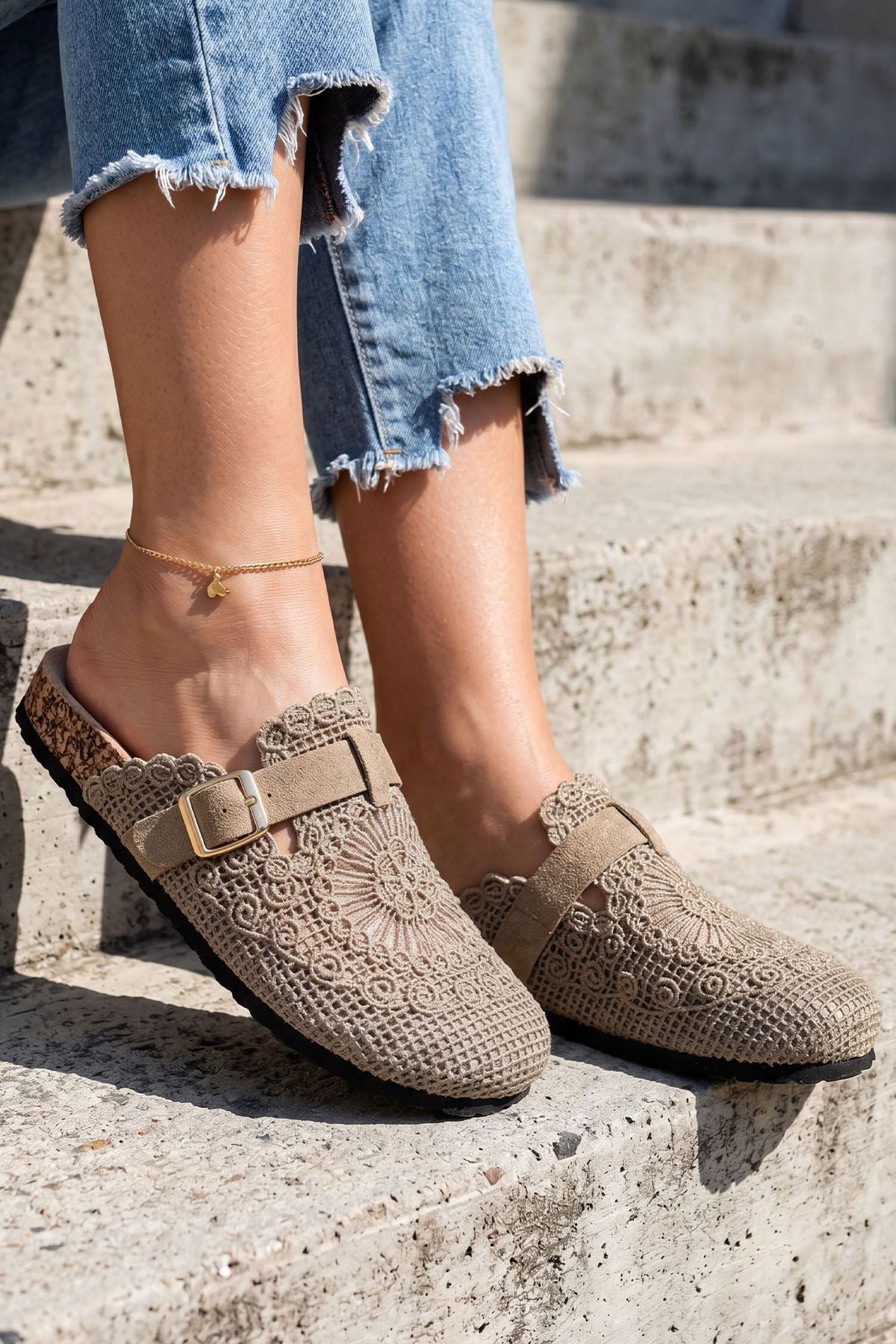 Crochet Buckle Strap Flat Shoes view 4