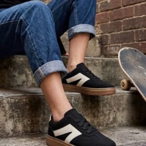 Suede Contrast Stripe Lace Up Trainer