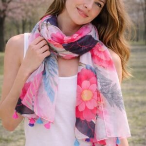 Floral Print Tassel Scarves